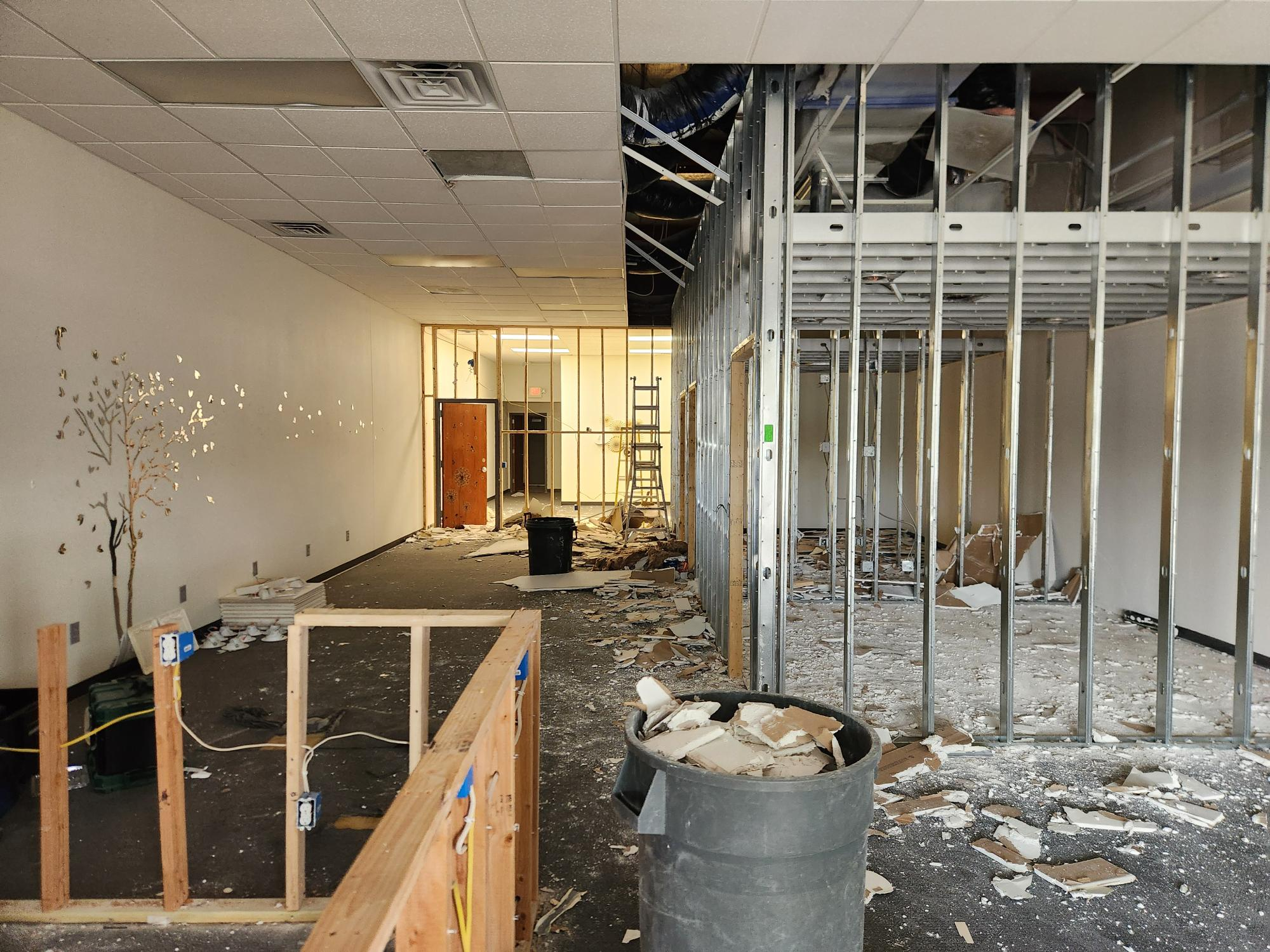 The demo process at Game Haven – soon to be filled with shelves of games and cozy play areas