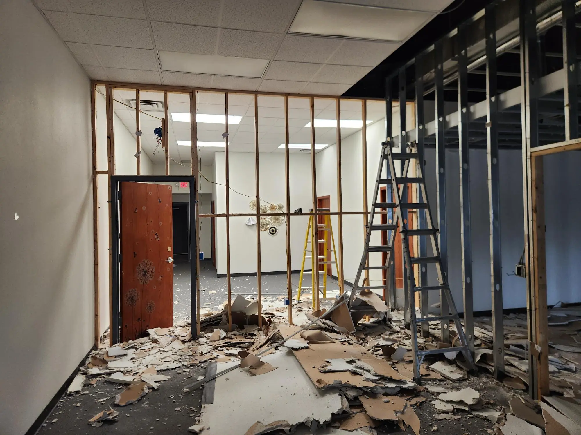 Walls coming down to make room for a spacious Game Haven environment