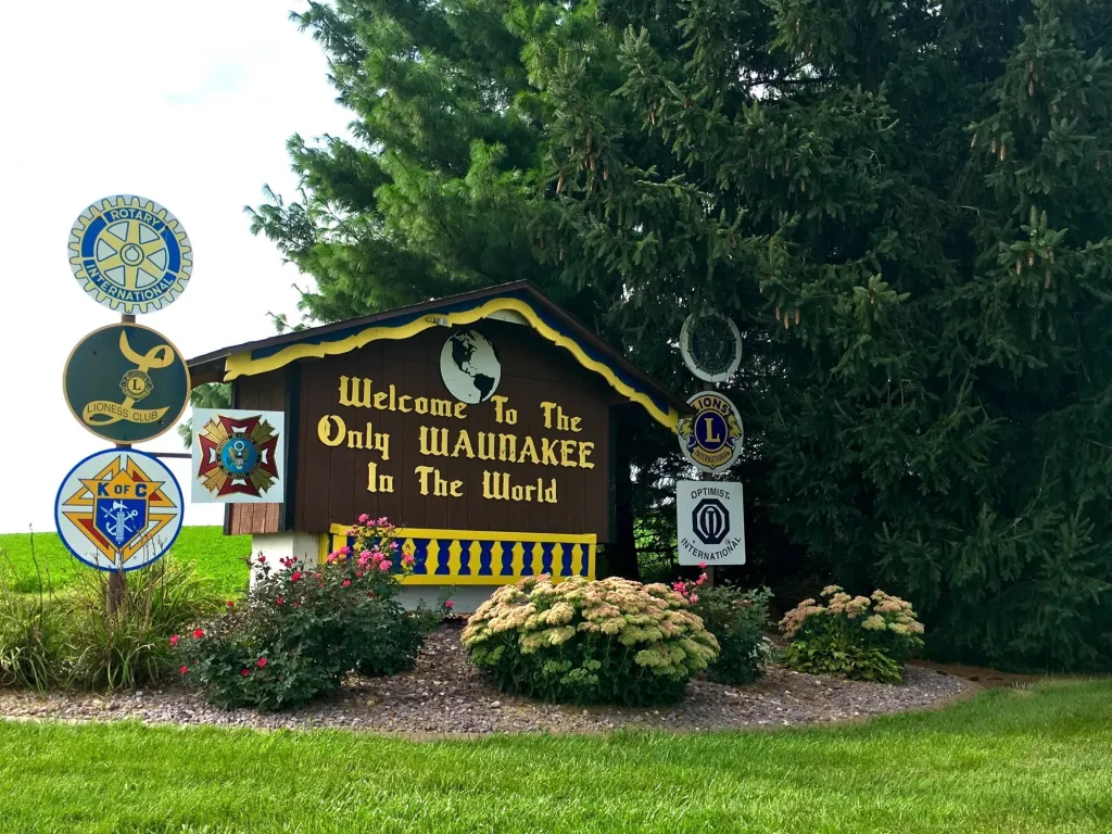 Welcome to the Only Waunakee in the World sign