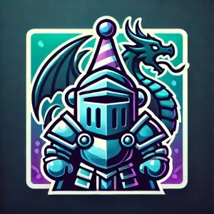 Legendary Gamer Party knight and dragon mascot